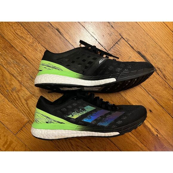 Adidas Adizero Boston 9 Black Signal Green Running Shoes Men’s Size 8.5 EG4657 main image 6